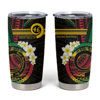 Vanuatu Independence Day Tumbler Cup Yumi 46th Hapi Indipendens Dei LT01 Black - Polynesian Pride