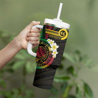Vanuatu Independence Day Tumbler With Handle Yumi 46th Hapi Indipendens Dei LT01 - Polynesian Pride