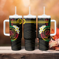 Vanuatu Independence Day Tumbler With Handle Yumi 46th Hapi Indipendens Dei LT01 - Polynesian Pride