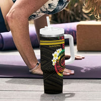 Vanuatu Independence Day Tumbler With Handle Yumi 46th Hapi Indipendens Dei LT01 - Polynesian Pride
