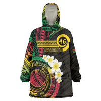 Vanuatu Independence Day Wearable Blanket Hoodie Yumi 46th Hapi Indipendens Dei LT01 One Size Black - Polynesian Pride