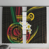 Vanuatu Independence Day Window Curtain Yumi 46th Hapi Indipendens Dei LT01 With Hooks Black - Polynesian Pride