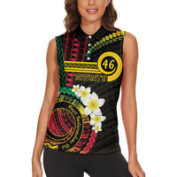 Vanuatu Independence Day Women Sleeveless Polo Shirt Yumi 46th Hapi Indipendens Dei LT01 - Polynesian Pride