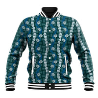 Pikake Maile Tiare Lei Baseball Jacket Polu Lauhala Pattern