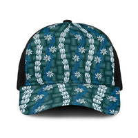 Pikake Maile Tiare Lei Baseball Net Cap Polu Lauhala Pattern