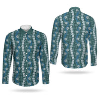 Pikake Maile Tiare Lei Couples Matching Summer Maxi Dress and Long Sleeve Button Shirt Polu Lauhala Pattern LT01 - Polynesian Pride