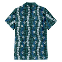 Pikake Maile Tiare Lei Family Matching Summer Maxi Dress and Hawaiian Shirt Polu Lauhala Pattern