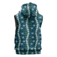 Pikake Maile Tiare Lei Sleeveless Hoodie Polu Lauhala Pattern LT01 - Polynesian Pride