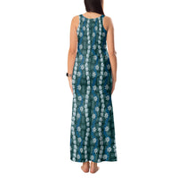 Pikake Maile Tiare Lei Tank Maxi Dress Polu Lauhala Pattern LT01 - Polynesian Pride