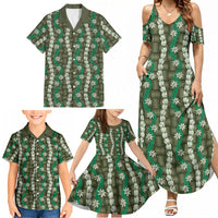 Pikake Maile Tiare Lei Family Matching Summer Maxi Dress and Hawaiian Shirt Omaomao Lauhala Pattern LT01 - Polynesian Pride