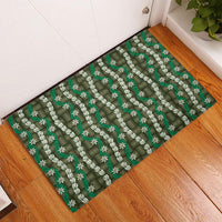 Pikake Maile Tiare Lei Rubber Doormat Omaomao Lauhala Pattern