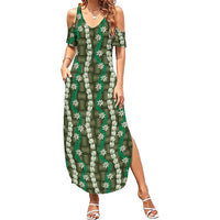 Pikake Maile Tiare Lei Summer Maxi Dress Omaomao Lauhala Pattern
