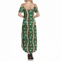 Pikake Maile Tiare Lei Summer Maxi Dress Omaomao Lauhala Pattern LT01 - Polynesian Pride