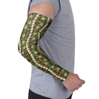 Pikake Maile Tiare Lei Arm Sleeves Natural Lauhala Pattern