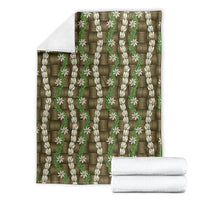 Pikake Maile Tiare Lei Blanket Natural Lauhala Pattern