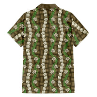 Pikake Maile Tiare Lei Family Matching Mermaid Dress and Hawaiian Shirt Natural Lauhala Pattern