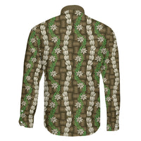 Pikake Maile Tiare Lei Family Matching Mermaid Dress and Hawaiian Shirt Natural Lauhala Pattern
