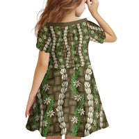 Pikake Maile Tiare Lei Family Matching Tank Maxi Dress and Hawaiian Shirt Natural Lauhala Pattern
