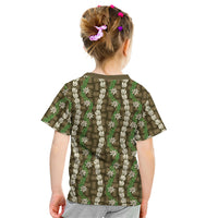 Pikake Maile Tiare Lei Kid T Shirt Natural Lauhala Pattern