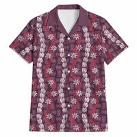 Pikake Maile Tiare Lei Hawaiian Shirt Akala Lauhala Pattern LT01 Pink - Polynesian Pride