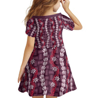 Pikake Maile Tiare Lei Kid Short Sleeve Dress Akala Lauhala Pattern LT01 - Polynesian Pride