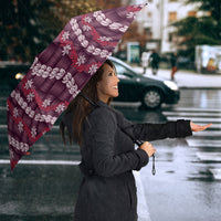 Pikake Maile Tiare Lei Umbrella Akala Lauhala Pattern