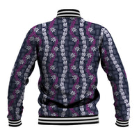 Pikake Maile Tiare Lei Baseball Jacket Poni Lauhala Pattern