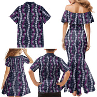Pikake Maile Tiare Lei Family Matching Mermaid Dress and Hawaiian Shirt Poni Lauhala Pattern