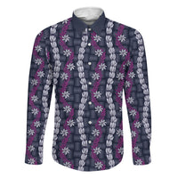 Pikake Maile Tiare Lei Family Matching Off Shoulder Short Dress and Hawaiian Shirt Poni Lauhala Pattern