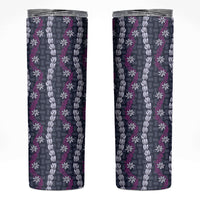Pikake Maile Tiare Lei Skinny Tumbler Poni Lauhala Pattern