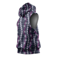 Pikake Maile Tiare Lei Sleeveless Hoodie Poni Lauhala Pattern LT01 - Polynesian Pride