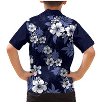 Hawaiian Hibiscus Tribal Floral Blue Family Matching Mermaid Dress and Hawaiian Shirt Polynesian Tapa Pattern LT01 - Polynesian Pride