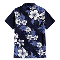 Hawaiian Hibiscus Tribal Floral Blue Family Matching Mermaid Dress and Hawaiian Shirt Polynesian Tapa Pattern LT01 - Polynesian Pride