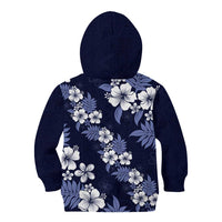 Hawaiian Hibiscus Tribal Floral Blue Kid Hoodie Polynesian Tapa Pattern LT01 - Polynesian Pride