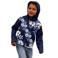 Hawaiian Hibiscus Tribal Floral Blue Kid Hoodie Polynesian Tapa Pattern LT01 - Polynesian Pride