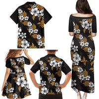 Hawaiian Hibiscus Tribal Floral Brown Family Matching Puletasi and Hawaiian Shirt Polynesian Tapa Pattern LT01 - Polynesian Pride