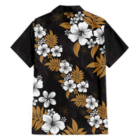 Hawaiian Hibiscus Tribal Floral Brown Family Matching Short Sleeve Bodycon Dress and Hawaiian Shirt Polynesian Tapa Pattern LT01 - Polynesian Pride