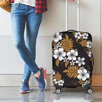 Hawaiian Hibiscus Tribal Floral Brown Luggage Cover Polynesian Tapa Pattern LT01 - Polynesian Pride