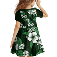 Hawaiian Hibiscus Tribal Floral Green Family Matching Long Sleeve Bodycon Dress and Hawaiian Shirt Polynesian Tapa Pattern LT01 - Polynesian Pride
