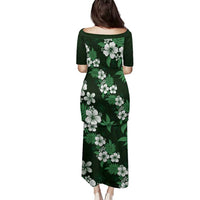 Hawaiian Hibiscus Tribal Floral Green Family Matching Puletasi and Hawaiian Shirt Polynesian Tapa Pattern LT01 - Polynesian Pride