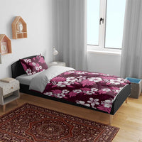 Hawaiian Hibiscus Tribal Floral Pink Bedding Set Polynesian Tapa Pattern - Polynesian Pride