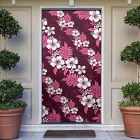 Hawaiian Hibiscus Tribal Floral Pink Door Cover Polynesian Tapa Pattern LT01 Pink - Polynesian Pride