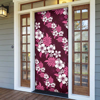 Hawaiian Hibiscus Tribal Floral Pink Door Cover Polynesian Tapa Pattern LT01 - Polynesian Pride