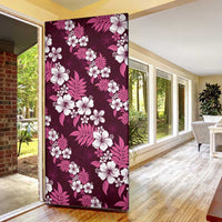 Hawaiian Hibiscus Tribal Floral Pink Door Cover Polynesian Tapa Pattern LT01 - Polynesian Pride