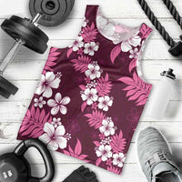 Hawaiian Hibiscus Tribal Floral Pink Men Tank Top Polynesian Tapa Pattern - Polynesian Pride