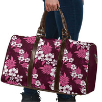 Hawaiian Hibiscus Tribal Floral Pink Travel Bag Polynesian Tapa Pattern - Polynesian Pride