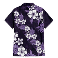 Hawaiian Hibiscus Tribal Floral Purple Family Matching Mermaid Dress and Hawaiian Shirt Polynesian Tapa Pattern LT01 - Polynesian Pride