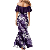 Hawaiian Hibiscus Tribal Floral Purple Family Matching Mermaid Dress and Hawaiian Shirt Polynesian Tapa Pattern LT01 - Polynesian Pride