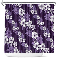Hawaiian Hibiscus Tribal Floral Purple Shower Curtain Polynesian Tapa Pattern LT01 Purple - Polynesian Pride