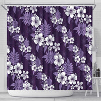 Hawaiian Hibiscus Tribal Floral Purple Shower Curtain Polynesian Tapa Pattern LT01 - Polynesian Pride